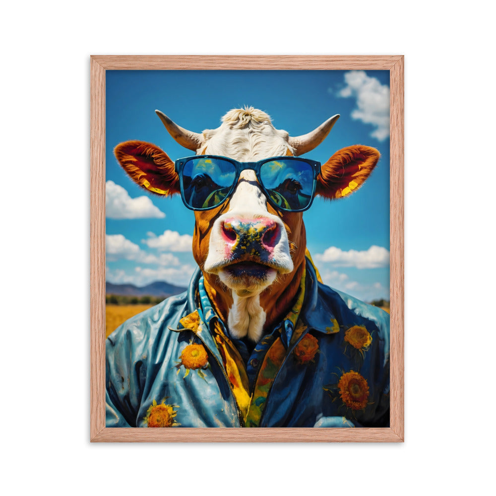 Moo-vin' in Style Framed Art Print