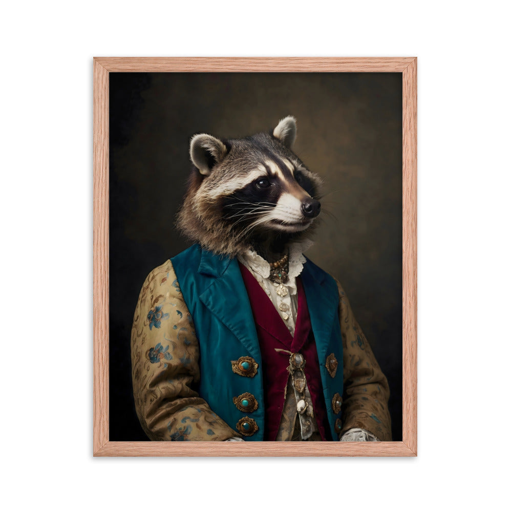 Renaissance Raccoon Framed Art Print