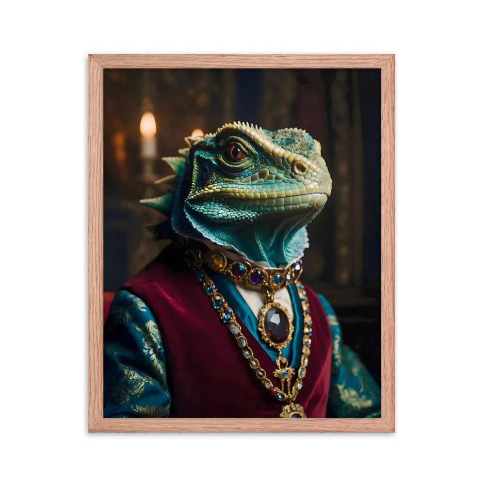 King Lizard Framed Art Print