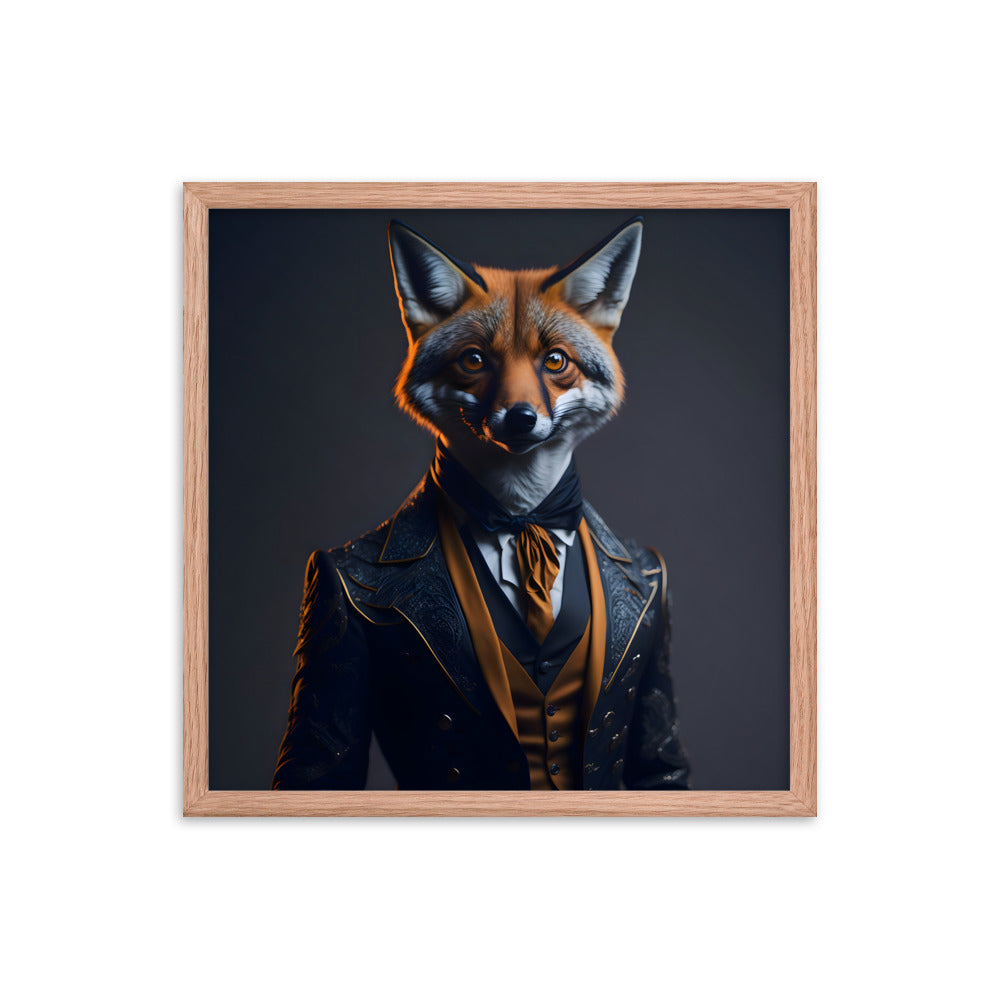 Fox in Finery Framed Art Print