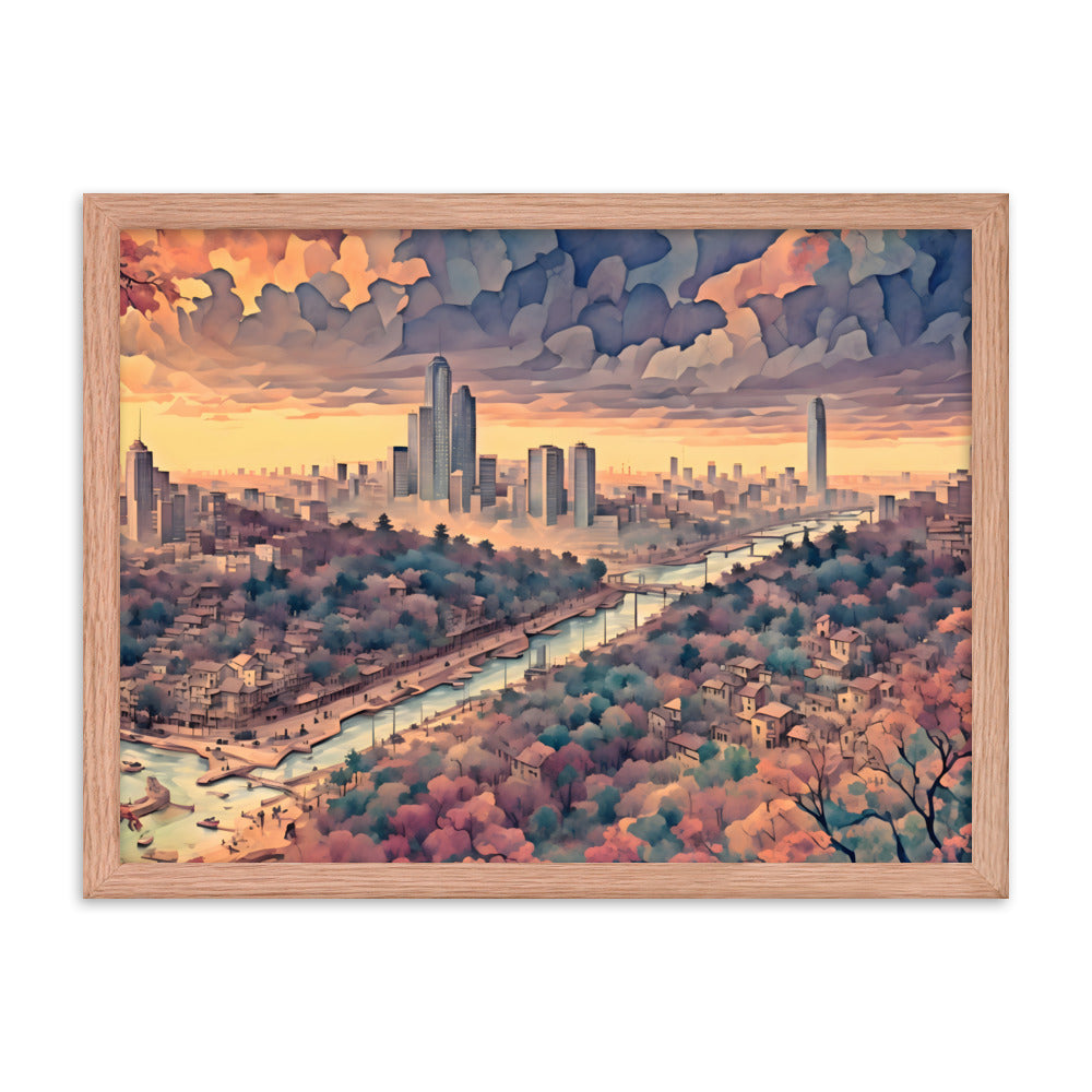 Golden Hour City Framed Art Print