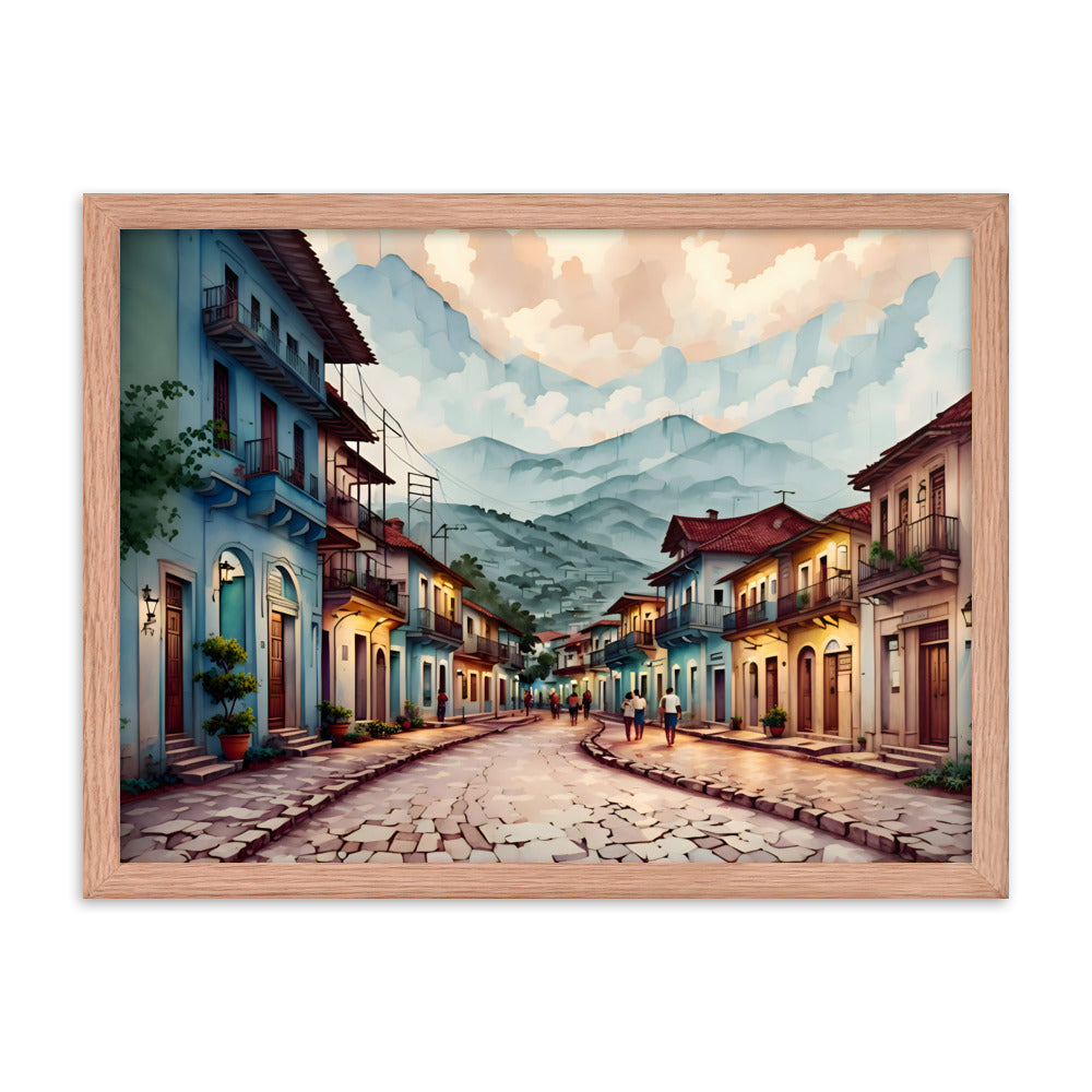 Where Clouds Meet the Village Framed Art Print