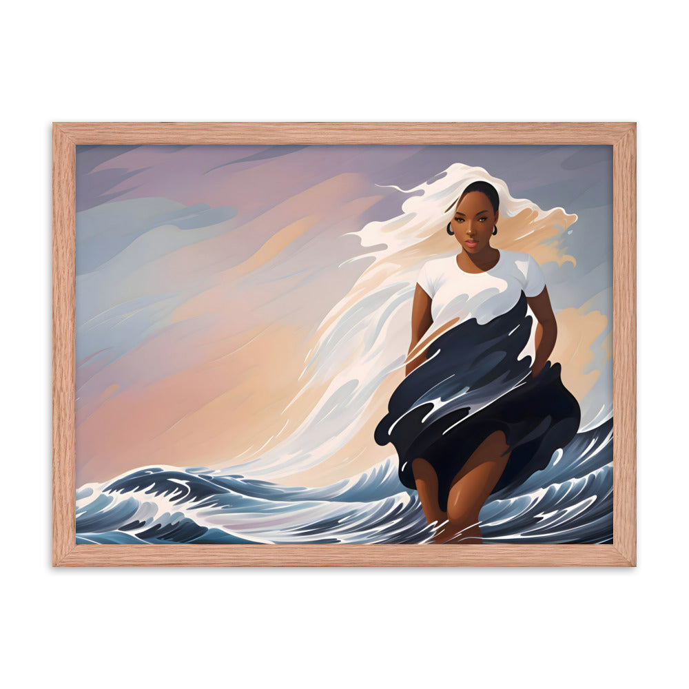 Ebony Waves Framed Art Print