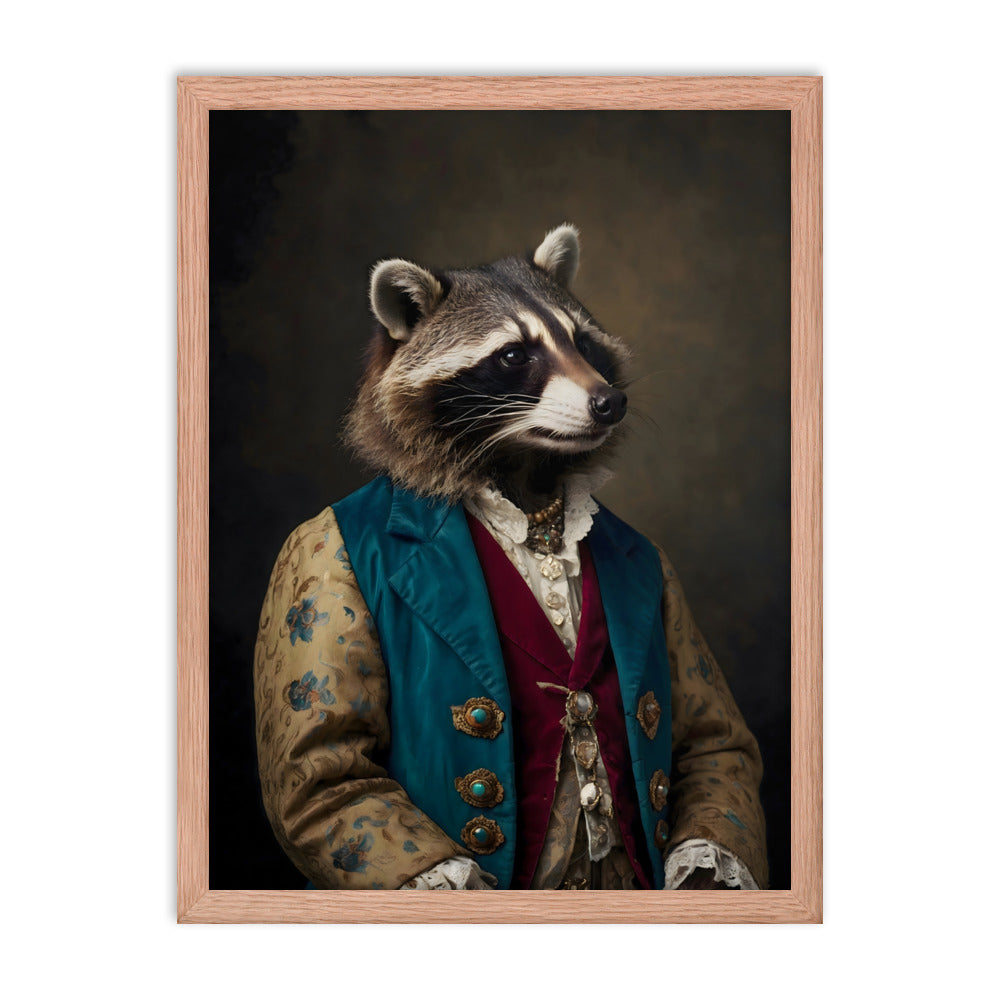 Renaissance Raccoon Framed Art Print