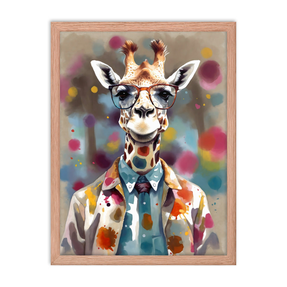 Long Neck Gentleman Framed Art Print