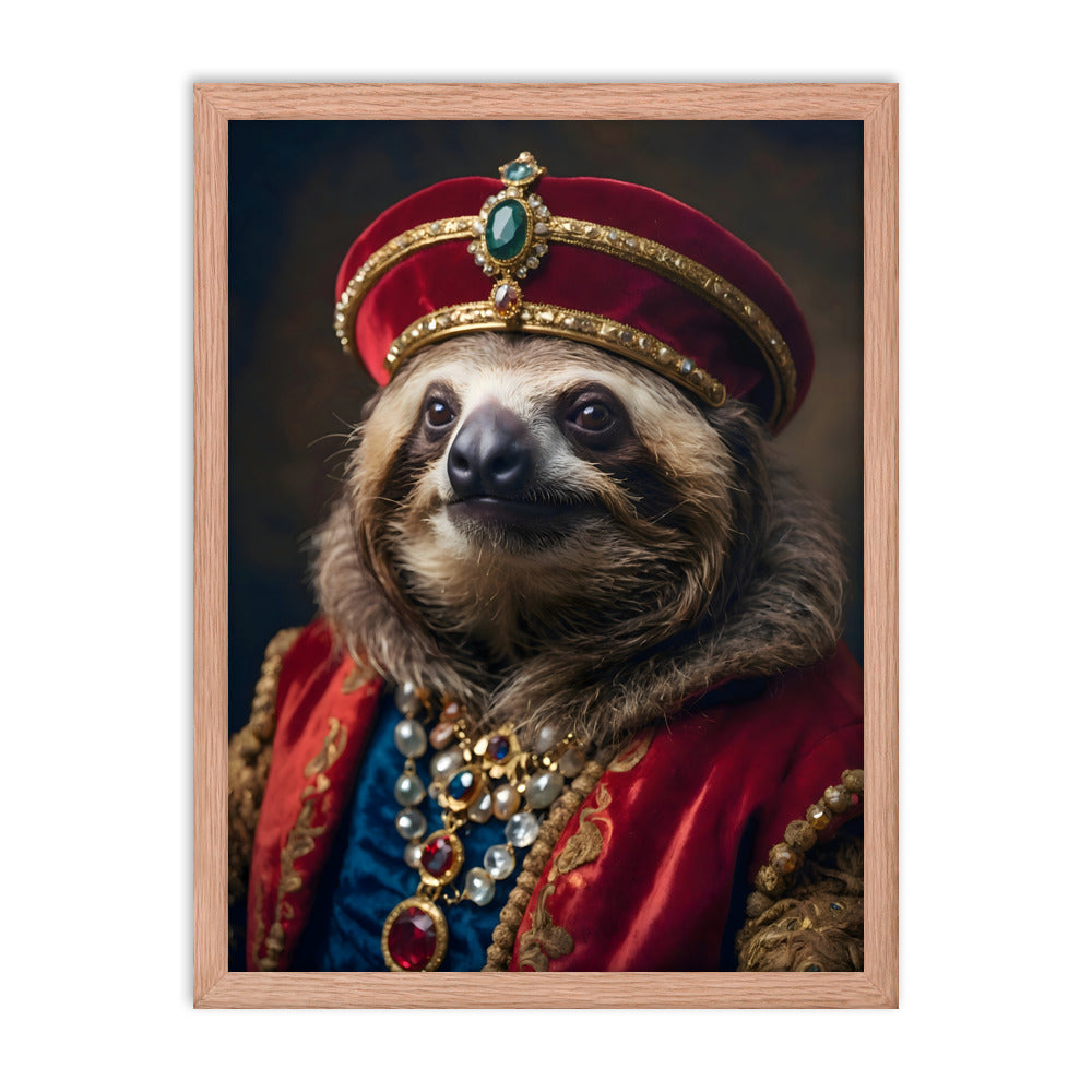 Sloth in Silks Framed Art Print