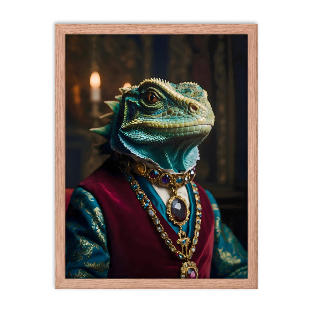 King Lizard Framed Art Print