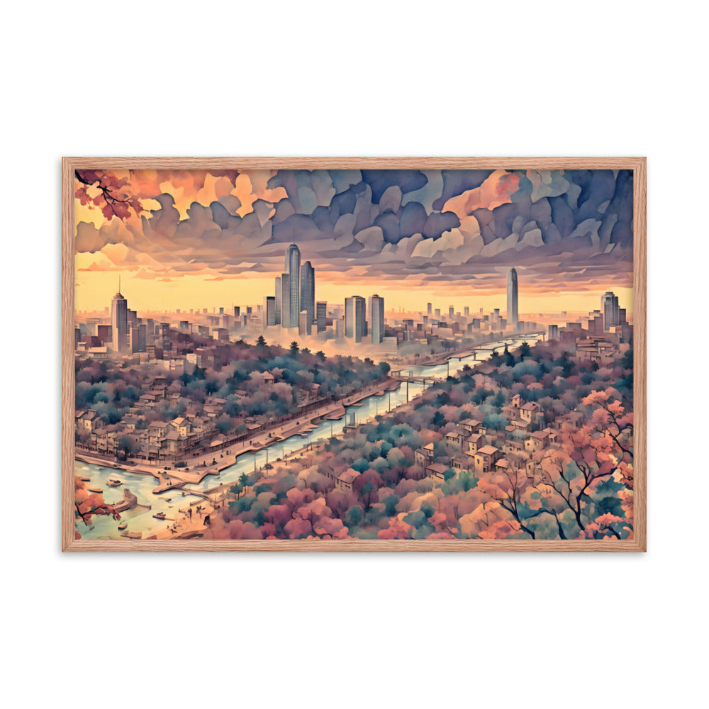 Golden Hour City Framed Art Print