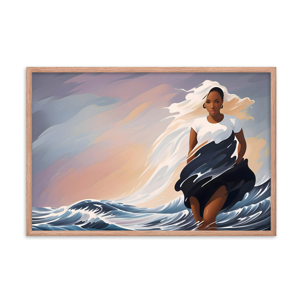 Ebony Waves Framed Art Print