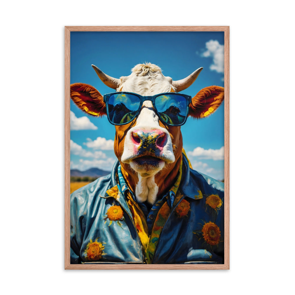 Moo-vin' in Style Framed Art Print