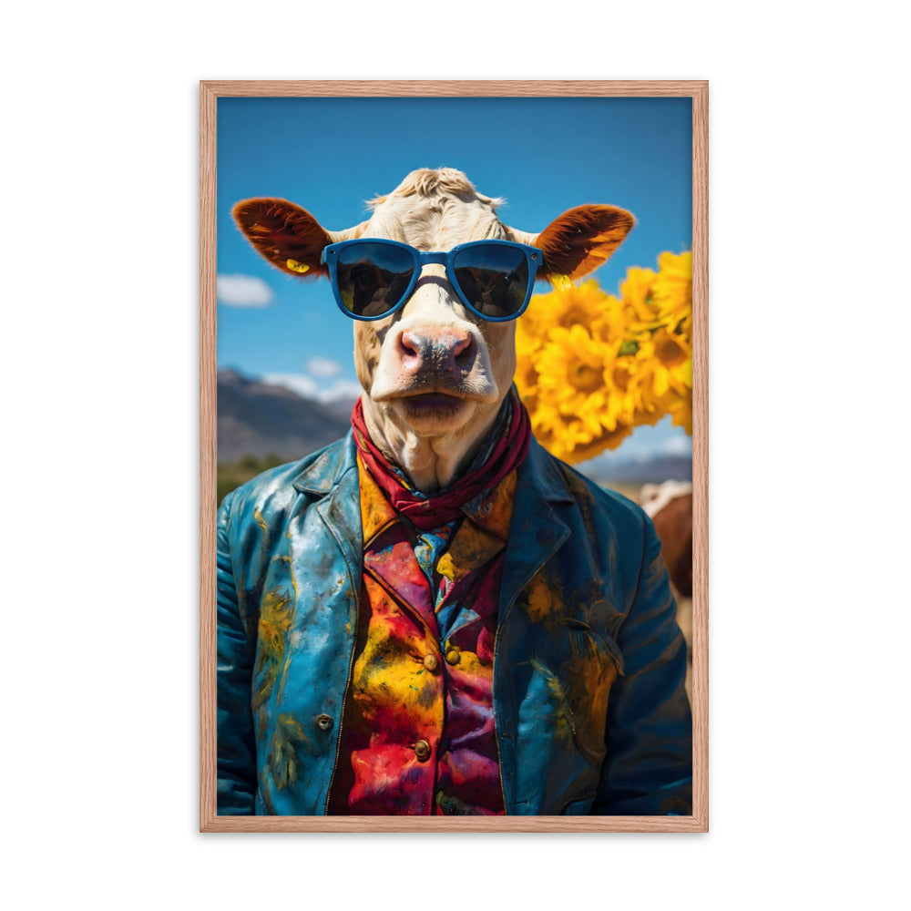 Sunny Moo-d Framed Art Print