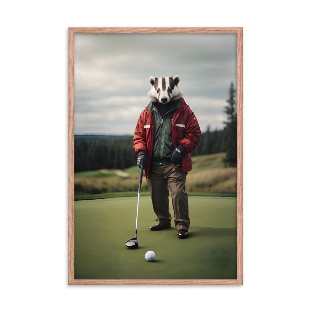 Badger's Birdie Framed Art Print