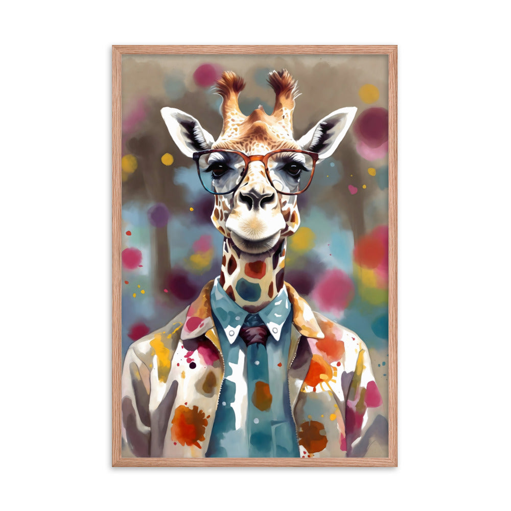 Long Neck Gentleman Framed Art Print