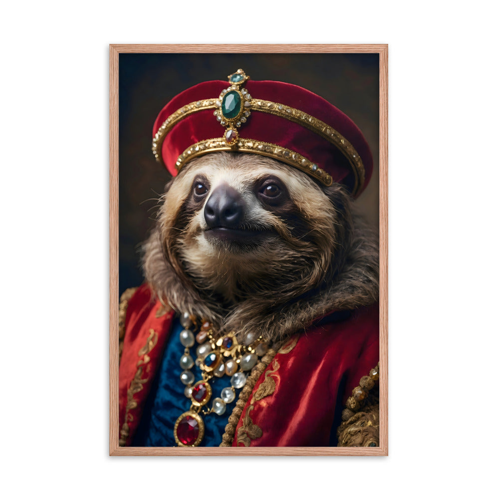 Sloth in Silks Framed Art Print