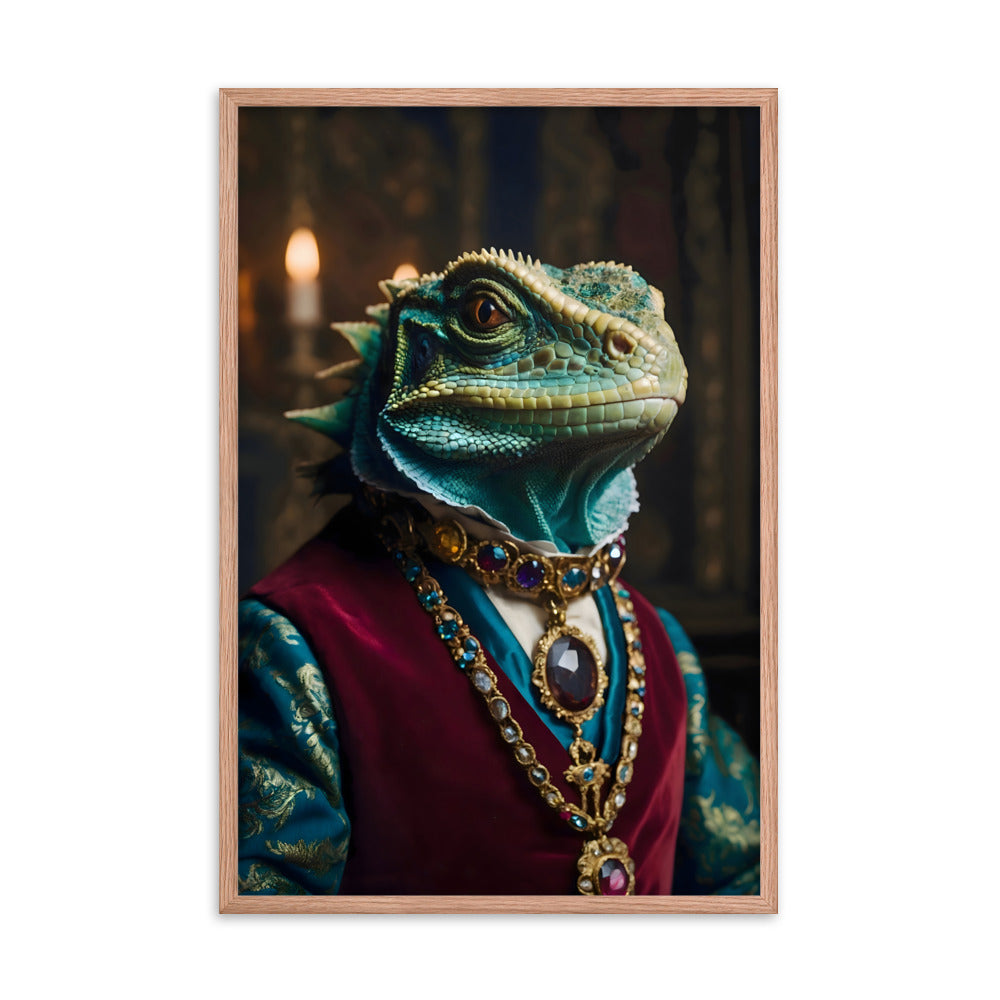 King Lizard Framed Art Print