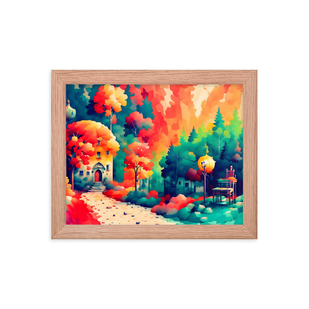 Autumnal Abode Framed Art Print