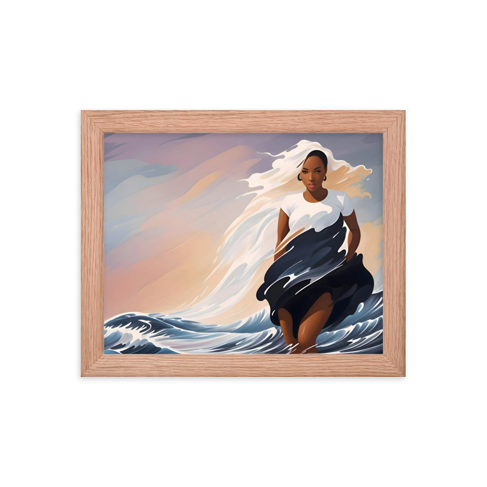 Ebony Waves Framed Art Print