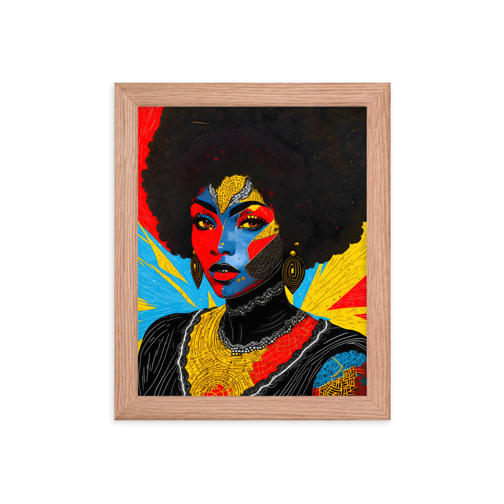 Crowned in Curls Framed Art Print