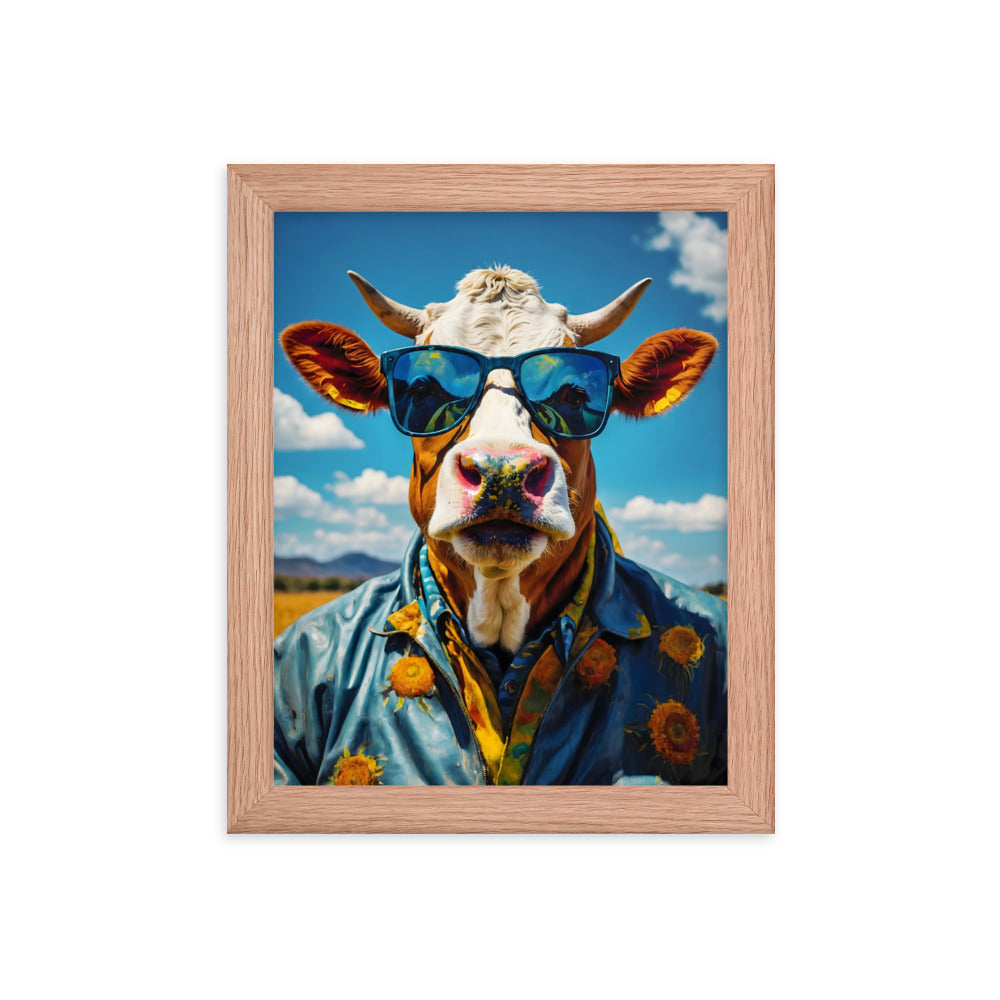 Moo-vin' in Style Framed Art Print