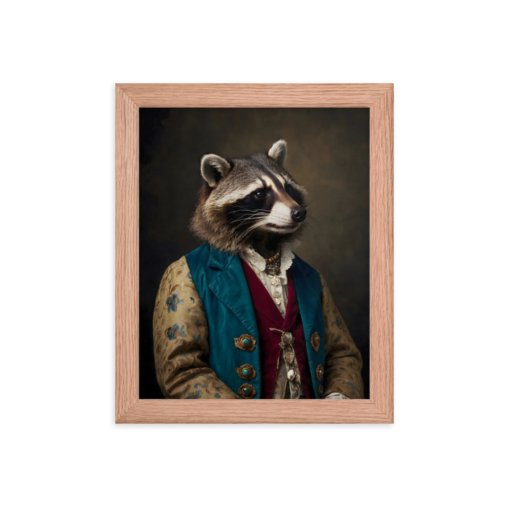 Renaissance Raccoon Framed Art Print