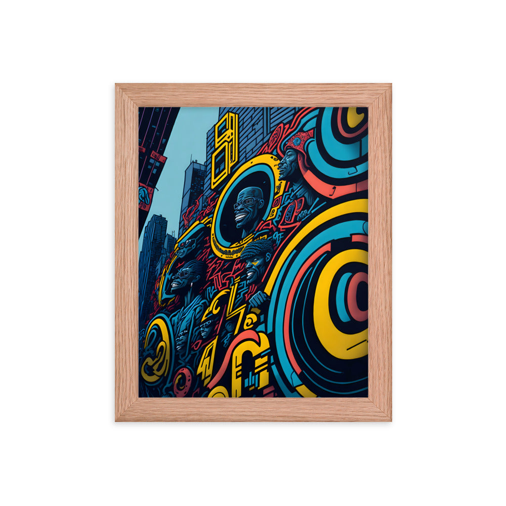 Faces of the City Framed Art Print