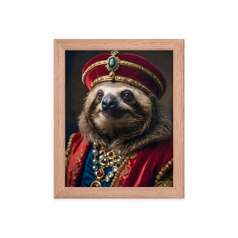 Sloth in Silks Framed Art Print