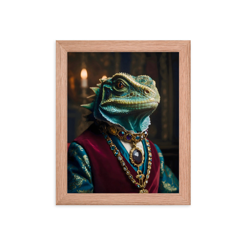 King Lizard Framed Art Print