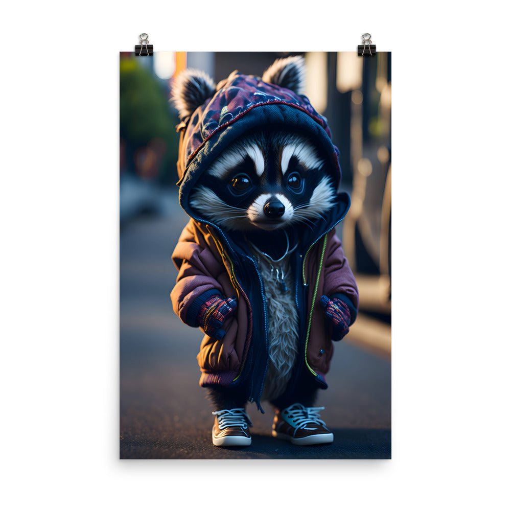 City Raccoon Poster