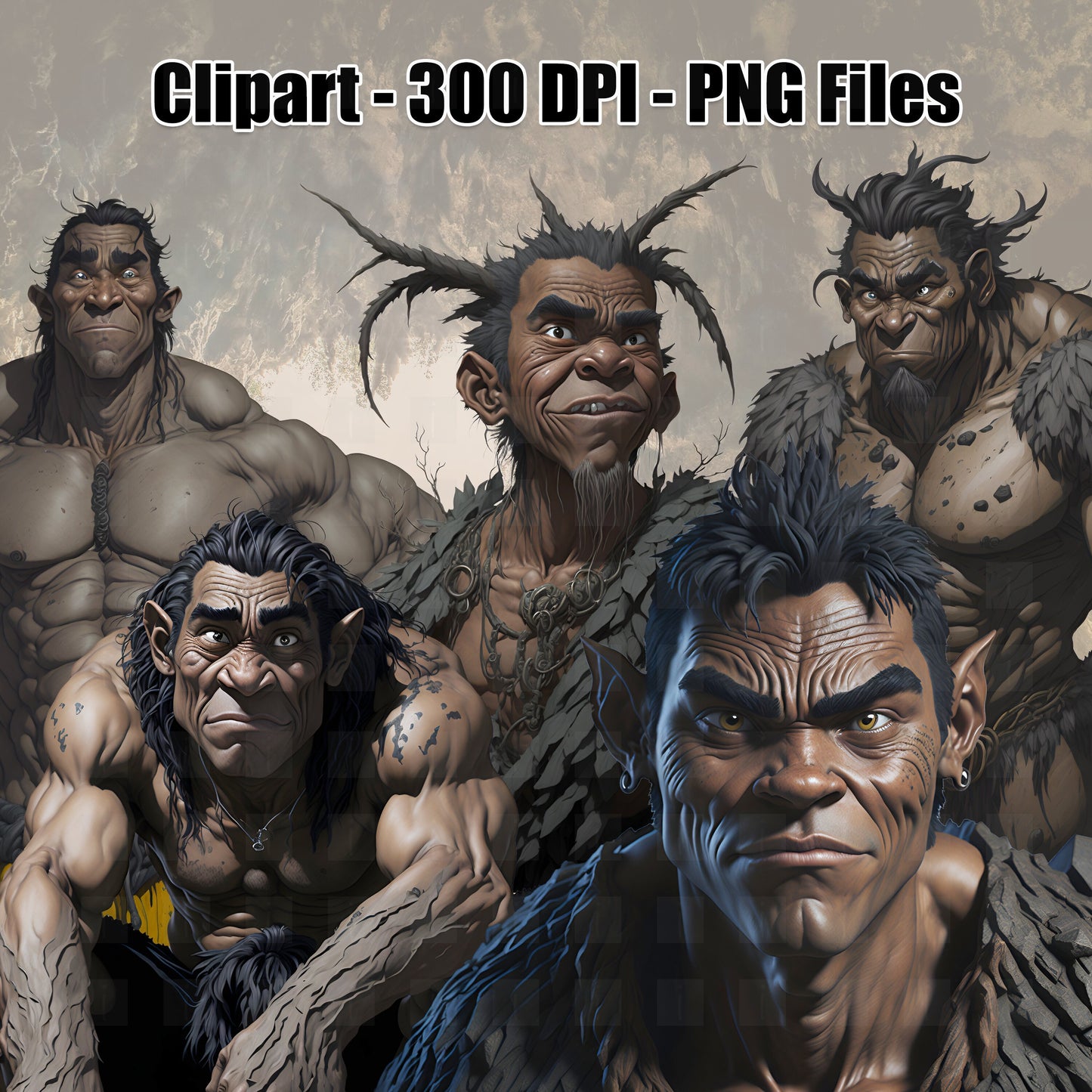 25 Cave Trolls Clipart