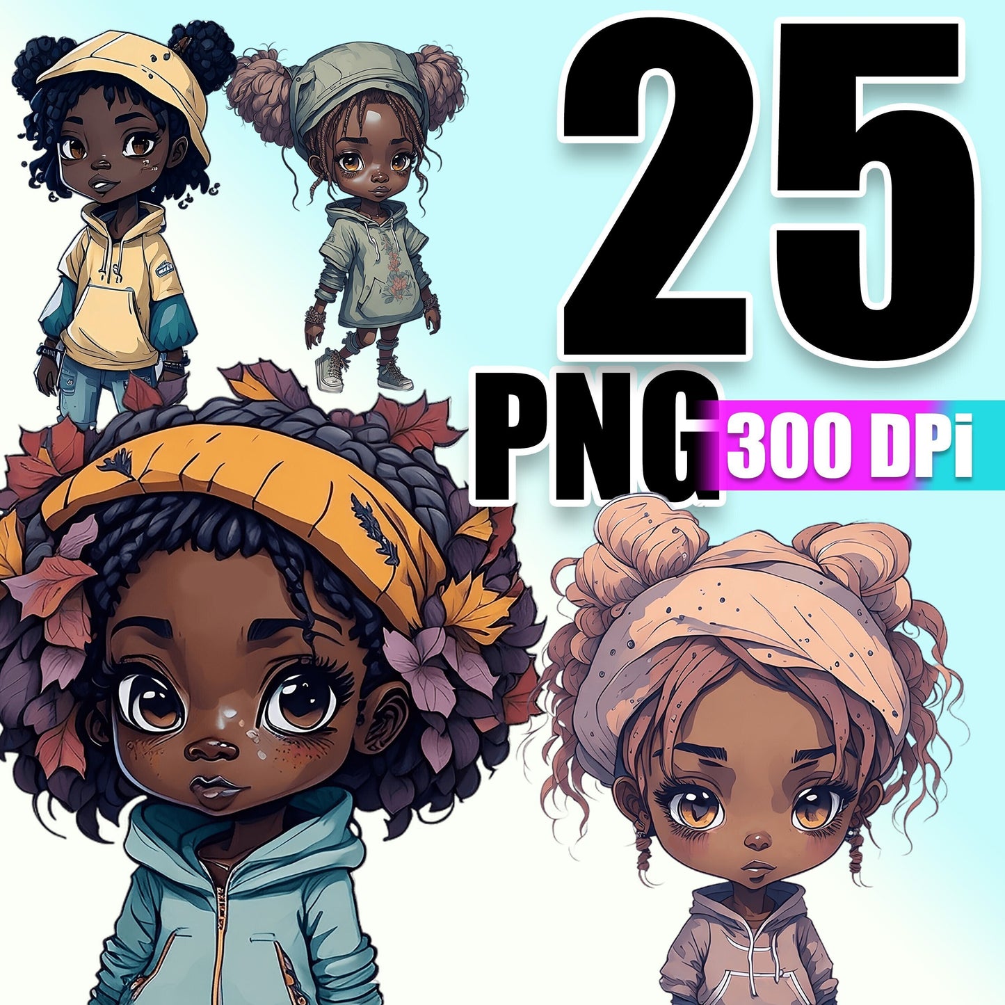 25 Black Girls Clipart