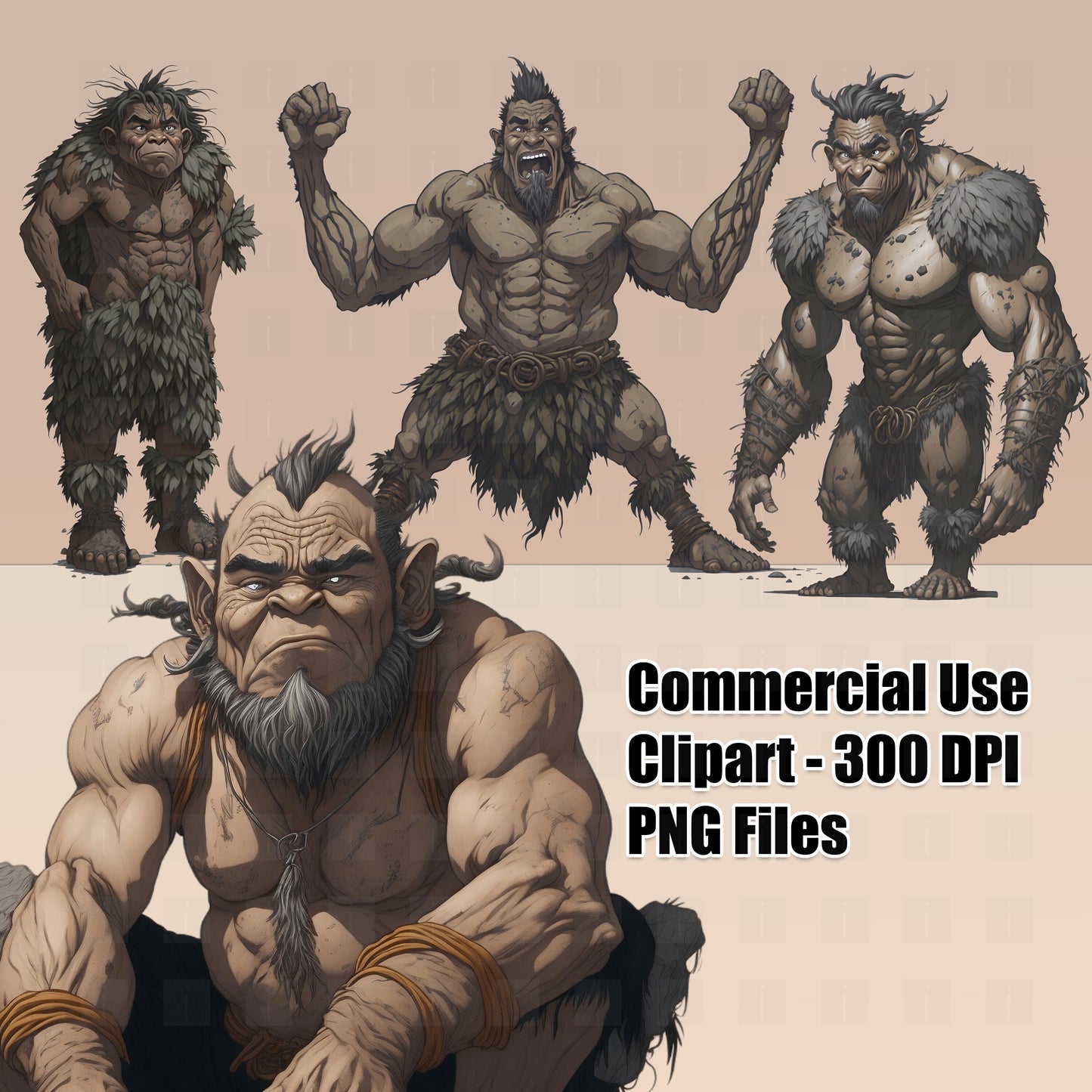 25 Cave Trolls Clipart