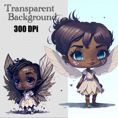 25 African American Fairies Clipart