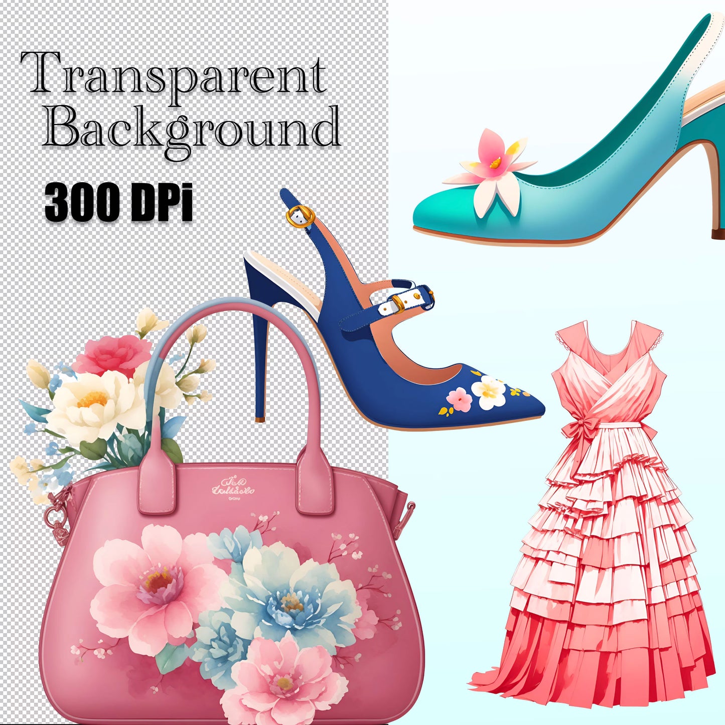 55 Watercolor Fashion Clipart