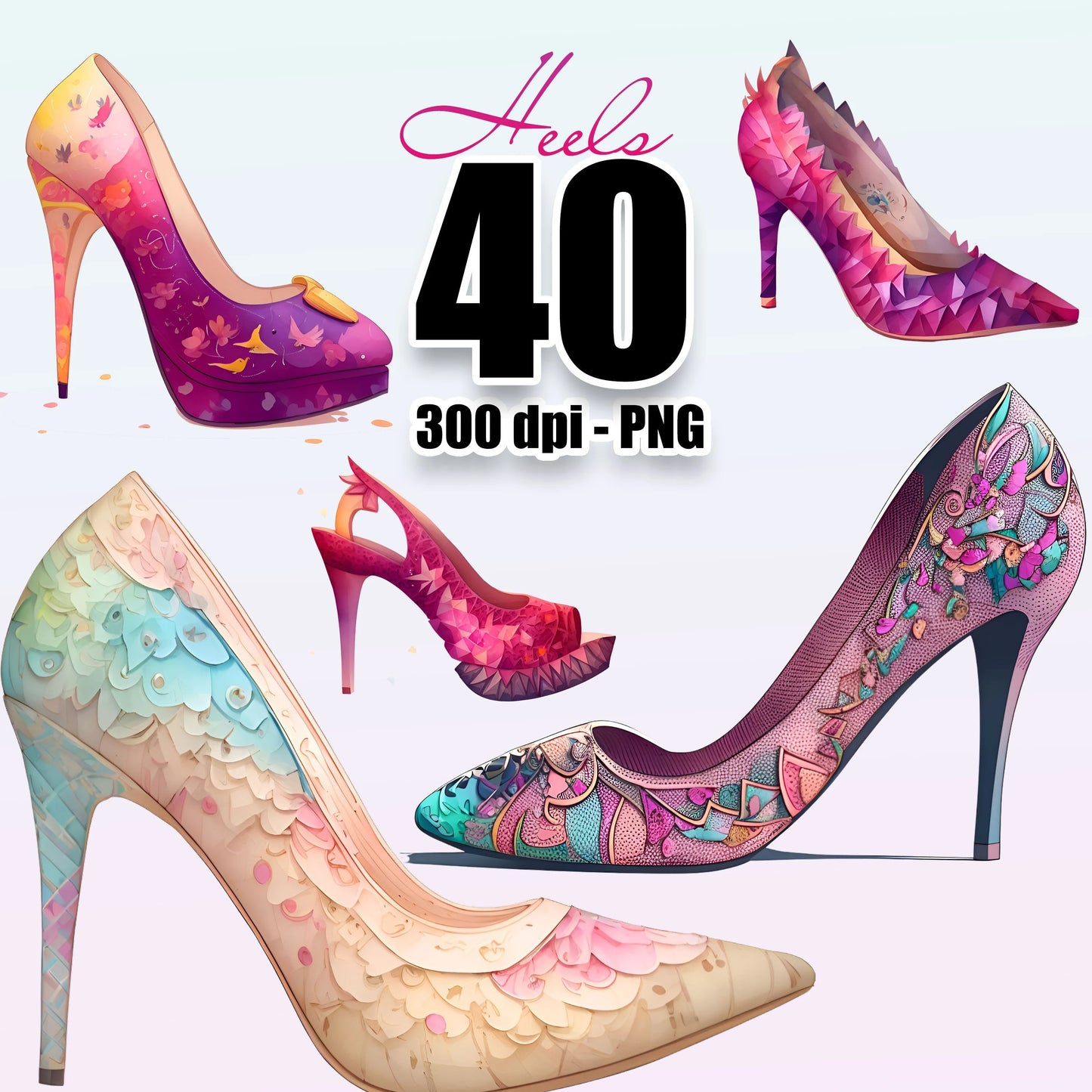 40 Women's Heels Clipart