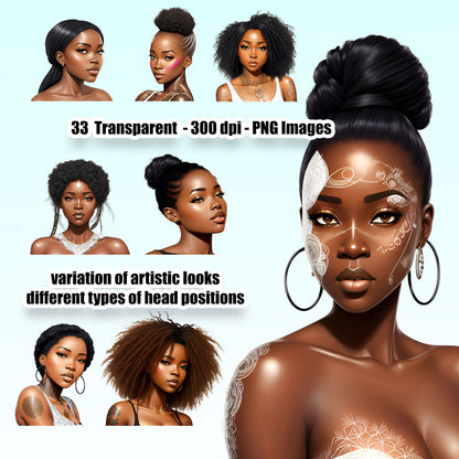 33 Beautiful Black Hair Clipart