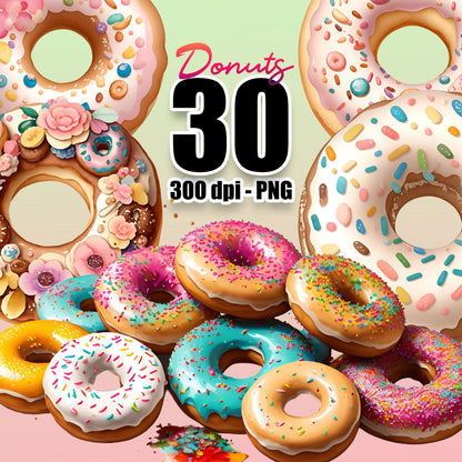 30 Donuts Clipart