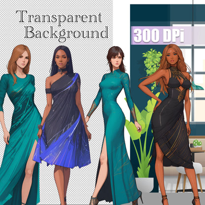 30 Fashion Dresses Clipart