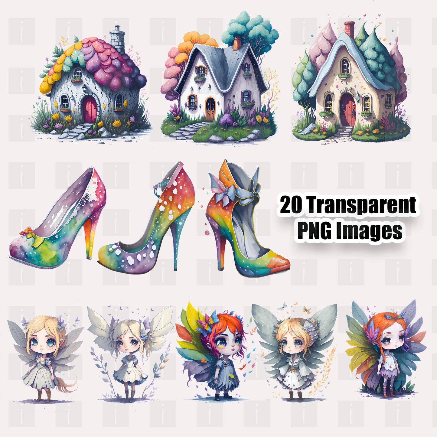 20 Butterfly Fairies Clipart