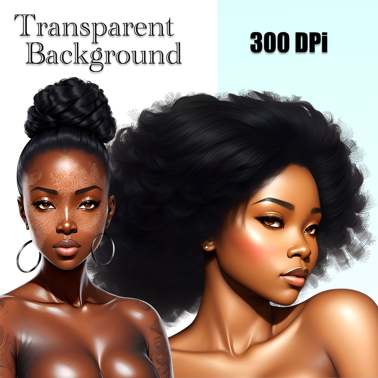 33 Beautiful Black Hair Clipart