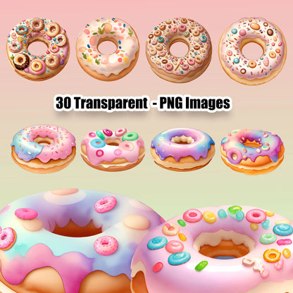 30 Donuts Clipart