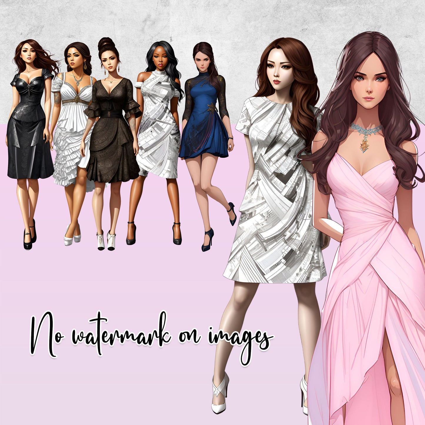 30 Fashion Dresses Clipart