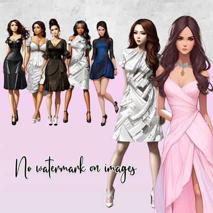 30 Fashion Dresses Clipart