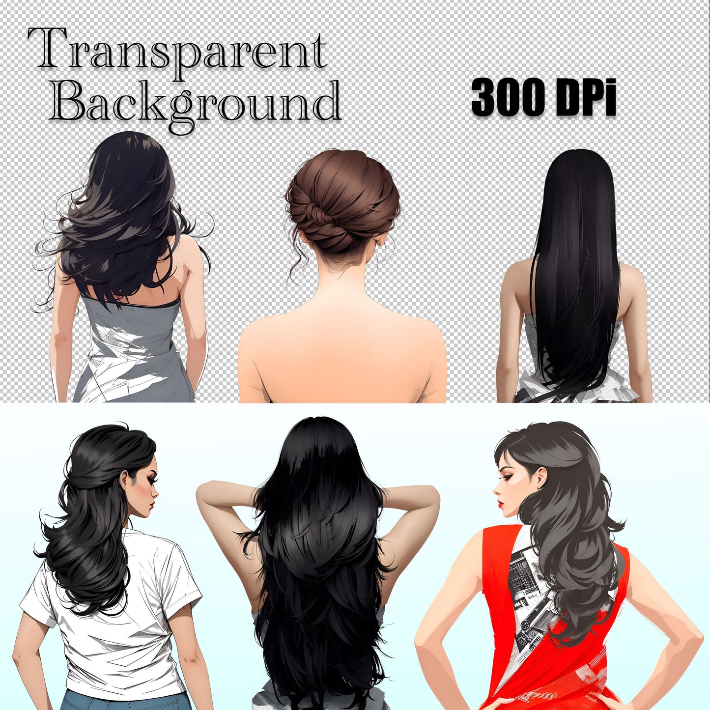 12 Beautiful Hair Clipart