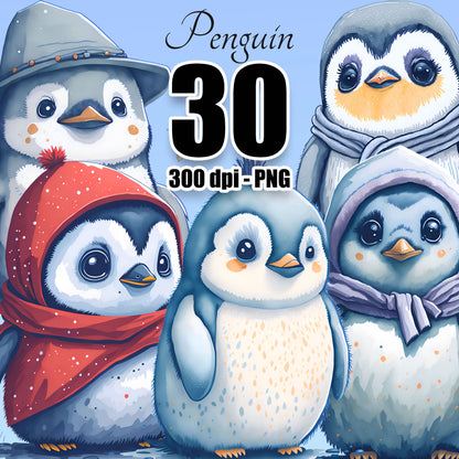 30 Penguins Clipart