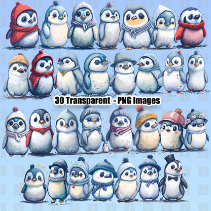 30 Penguins Clipart