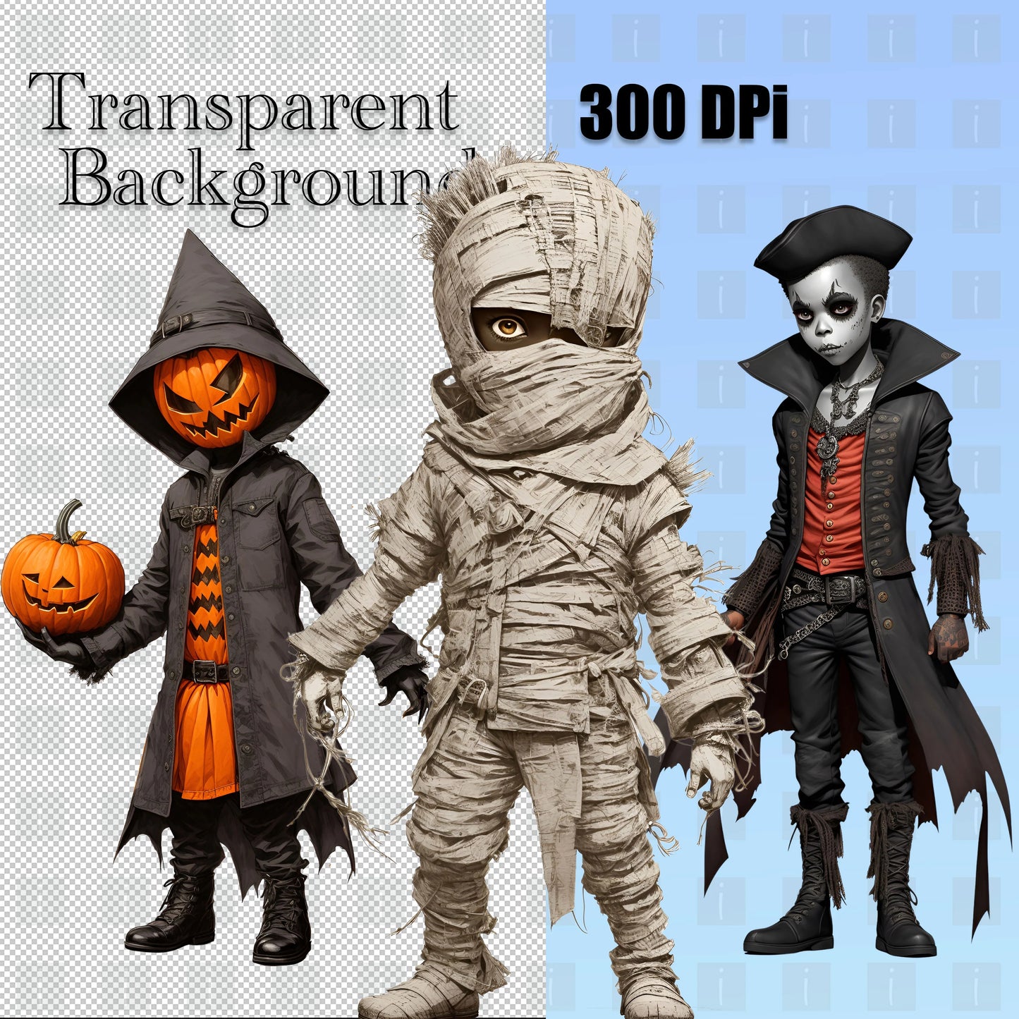 40 Halloween Kids Clipart