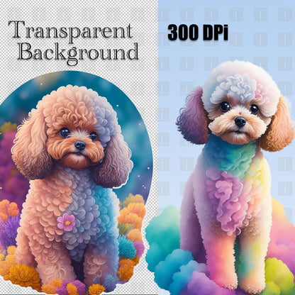 20 Watercolor Poodles Clipart