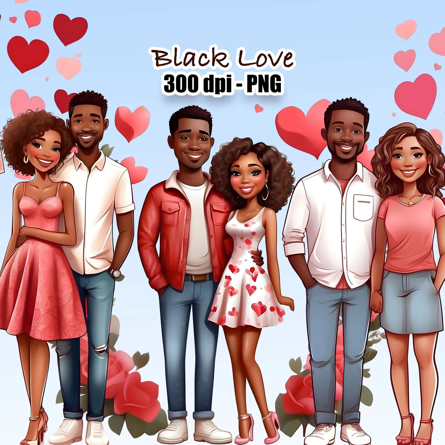 15 Black Love Clipart