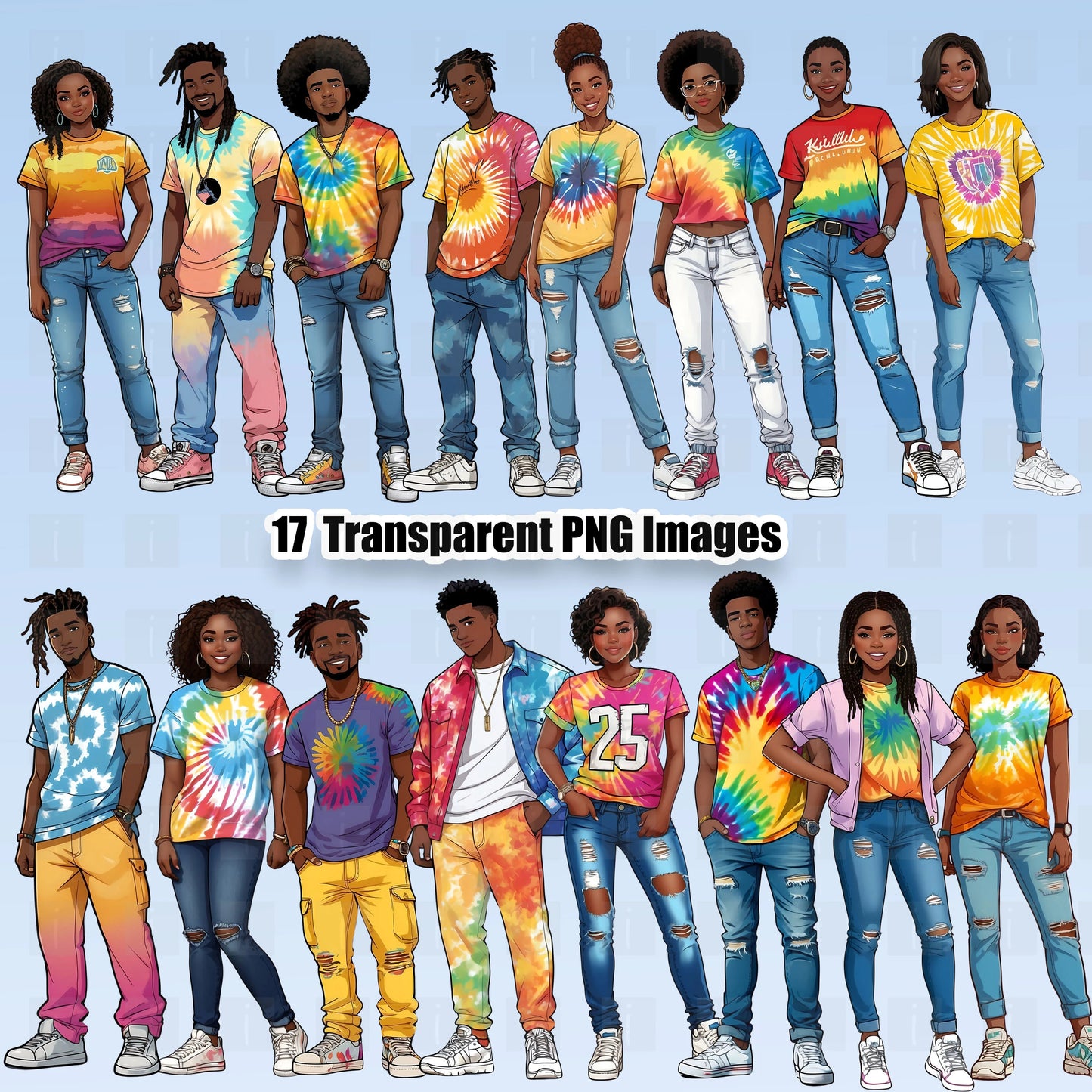 17 Tie Dye Party Clipart