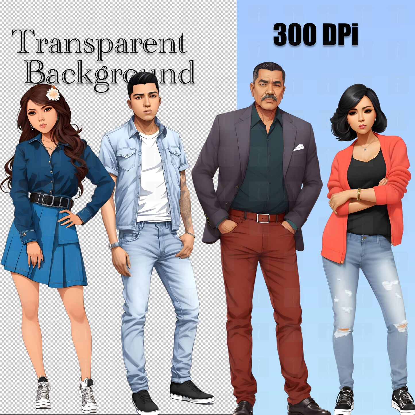 30 Latino Family Clipart